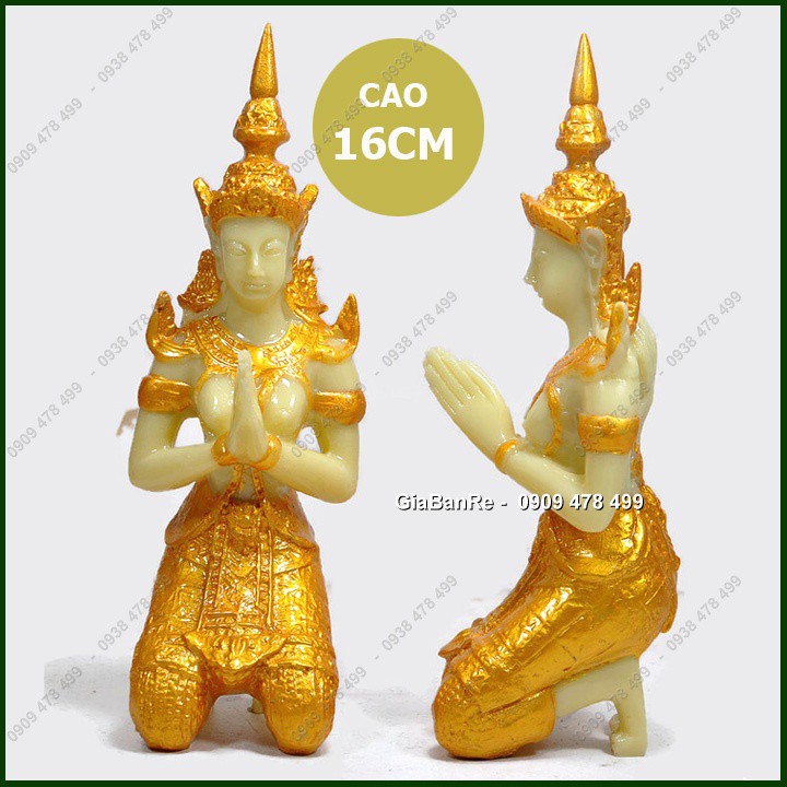 Bộ 2 Tượng Chư Thiên Quỳ Sơn Nhũ – Cao 16cm -  6861