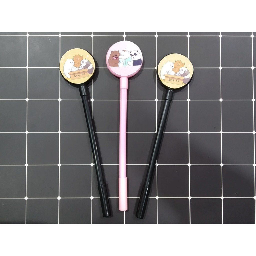 Bút tròn lúc lắc 3 anh em gấu bare bear BTI3