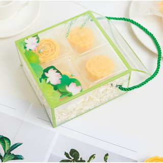 Hộp mica vuông đựng bánh, kẹo có quai xách