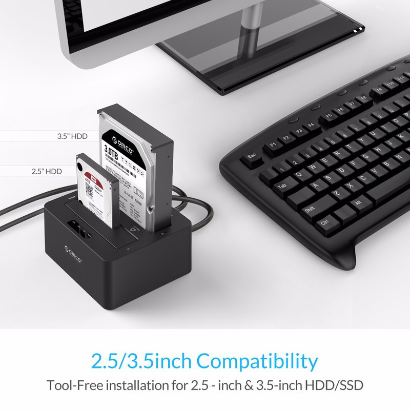 HDD DOCK Ổ CỨNG 2 BAY ORICO 6629US3-C CLONE