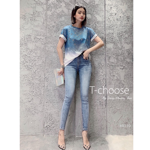 Quần jean xước xanh 1050