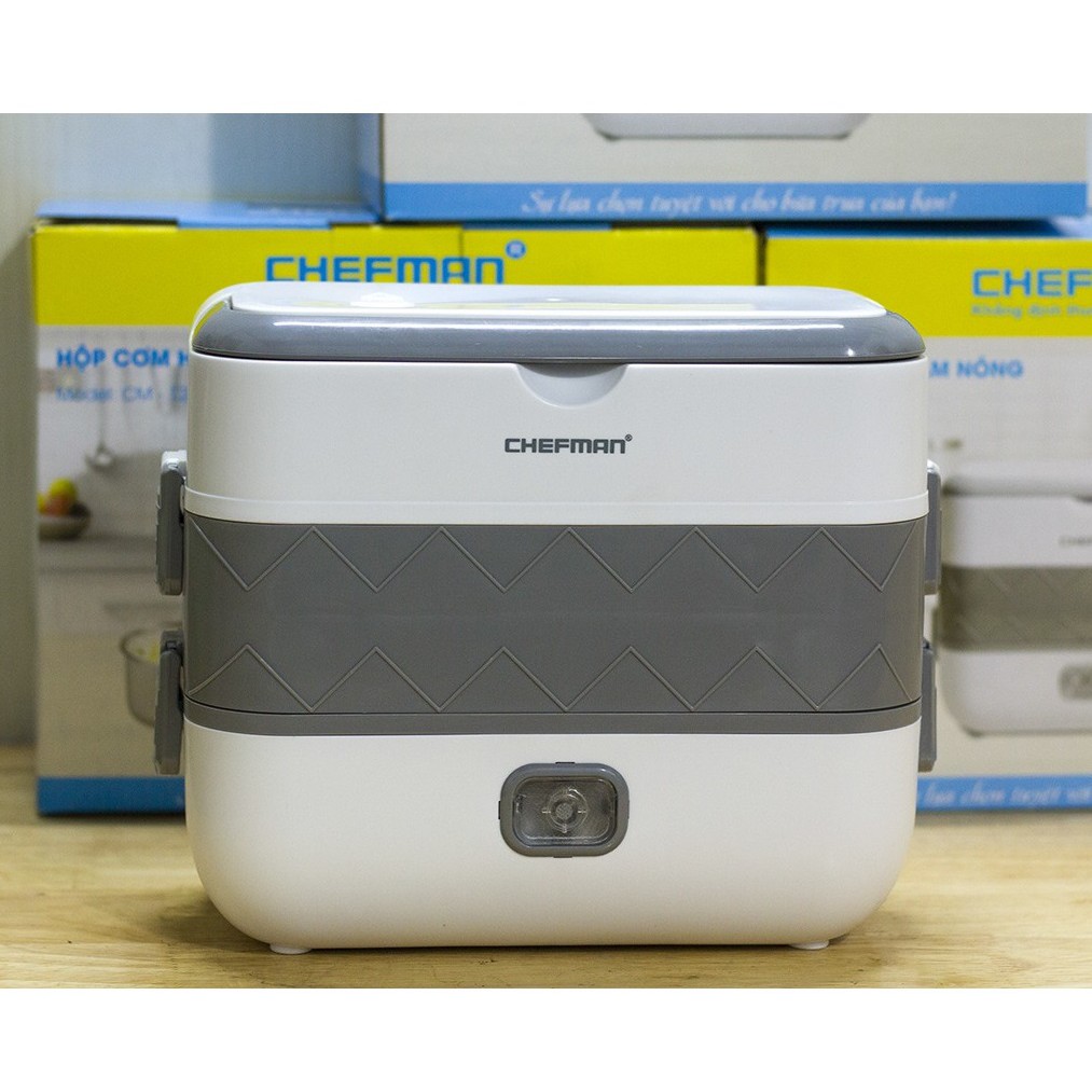 Hộp Cơm Chefman CM - 121i, Bảo Hành 12 ThángHâm Nóng Thức Ăn, Nấu Chín Cơm Như Nồi Điện Thông Thường + Túi Da Giữ Nhiệt