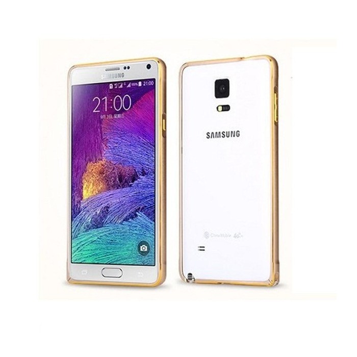 ỐP viền nhôm chỉ vàng SAMSUNG Galaxy Note 4 tặng kính cường lực