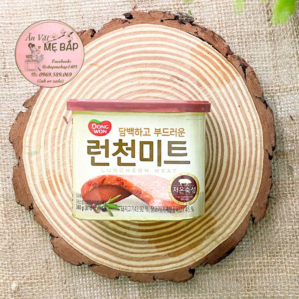 Thịt Hộp Dongwon Luncheon Meat Hàn Quốc 340g - Shop Mẹ Bắp [Date 2024]