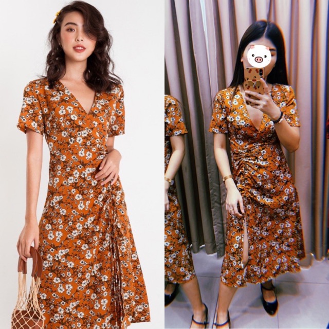 Đầm hoa xẻ tà EDINI