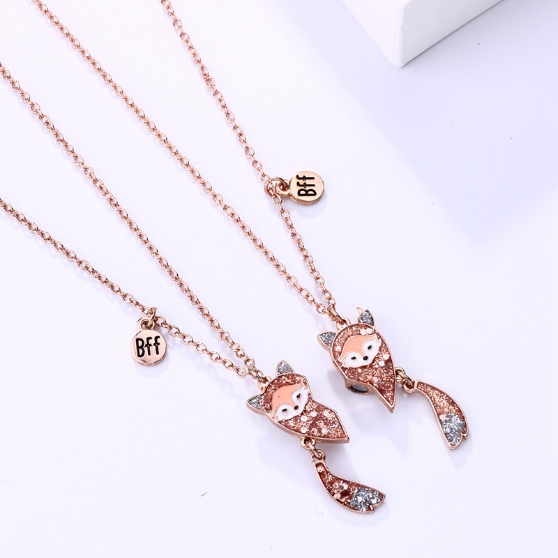 Set 2 Vòng cổ Tình Bạn Mặt Hình Cáo Hoạt Hình