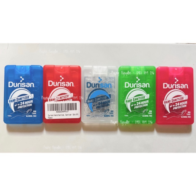 XỊT KHUẨN RỬA TAY DIỆT KHUẨN DURISAN BẢO VỆ 24H [DÙNG ĐƯỢC CHO EM BÉ]