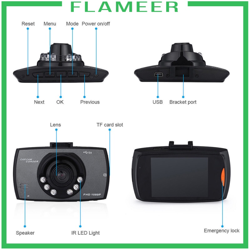 [FLAMEER] HD Dash Cam Car DVR Camera Video Recorder Dash  IR 480p Motion Detection Sensor | BigBuy360 - bigbuy360.vn