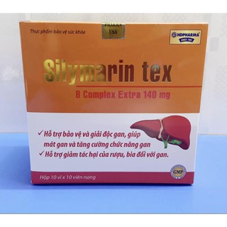 Viên uống bổ gan Silymarin Tex mát gan, giải độc gan, hạ men gan - Hộp 100 viên thành phần cà gai leo, atiso