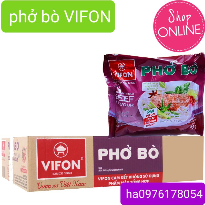 [Mã 11FMCGSALE1 giảm 10% đơn 250K] Phở bò Vifon - thùng 30 gói × 65gram