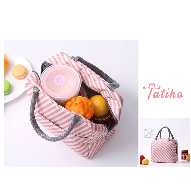 [Hàng Xịn, Giá Tốt] Túi Đựng Cơm(Túi Giữ Nhiệt) Chống Nước Vải Twill Oxford 230D Cao Cấp 22x12x20CM Lunch Bag - Mã TG006