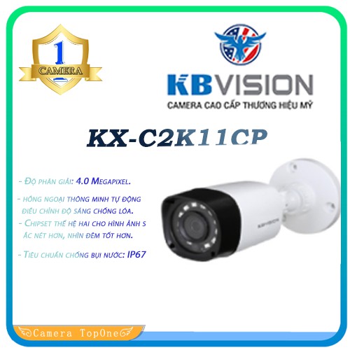 Camera HDCVI hồng ngoại 4.0 Megapixel KBVISION KX-C2K11CP