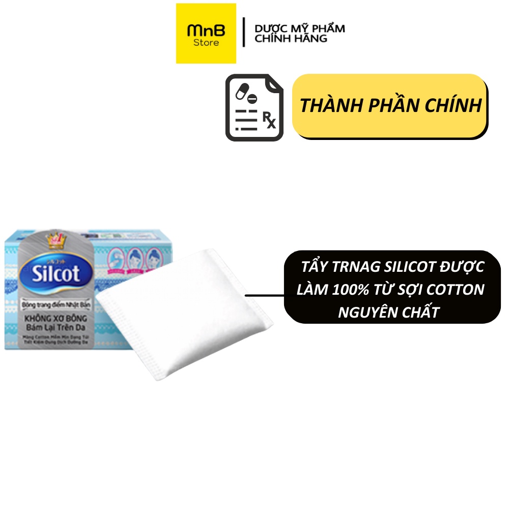 Bông tẩy trang Silcot 82 miếng, 66 miếng mềm mịn, dai và an toàn cho da nhập khẩu Nhật Bản