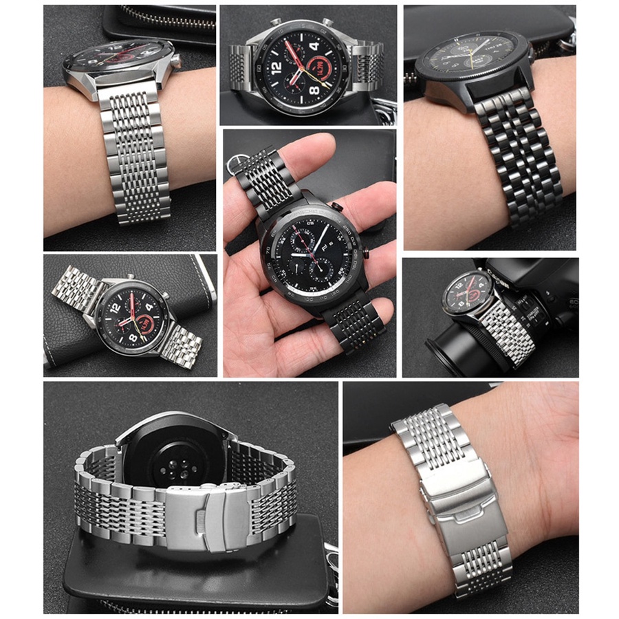 Dây Đeo Đồng Hồ Bằng Thép Không Gỉ 22mm 20mm Cho Garmin Watch Vivomove 3 Luxe Hr Style Fenix Chronos