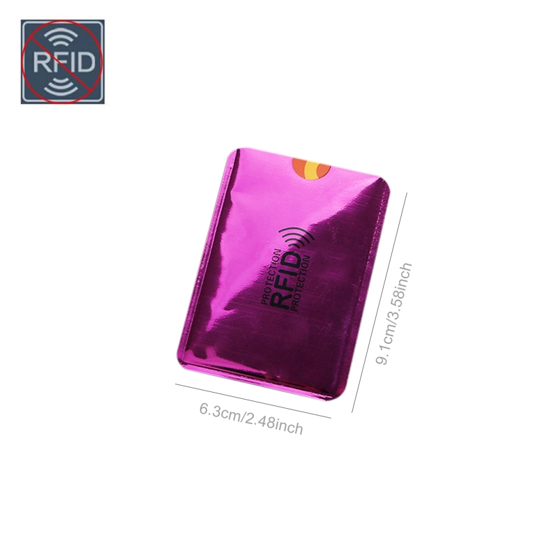 Bao đựng bảo vệ thẻ ngân hàng/ thẻ tín dụng chống nhận dạng qua tần số vô tuyến bằng kim loại 9 * 6.3 cm