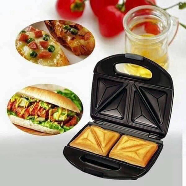 Hotsale Máy làm bánh mì sandwich hotdog, máy kẹp sandwich Nikai nhanh gọn, tiện lợi (ảnh thật)  sỉ [FREESHIP] [Mã FASHIO