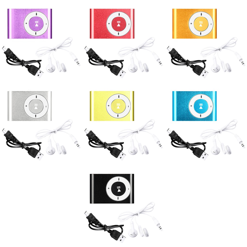 Mini Di Động MP3 Máy Nghe Nhạc Kẹp MP3 Máy Nghe Nhạc Thể Thao Nhiều Màu Sắc Thẻ TF Mp3 Máy Nghe Nhạc