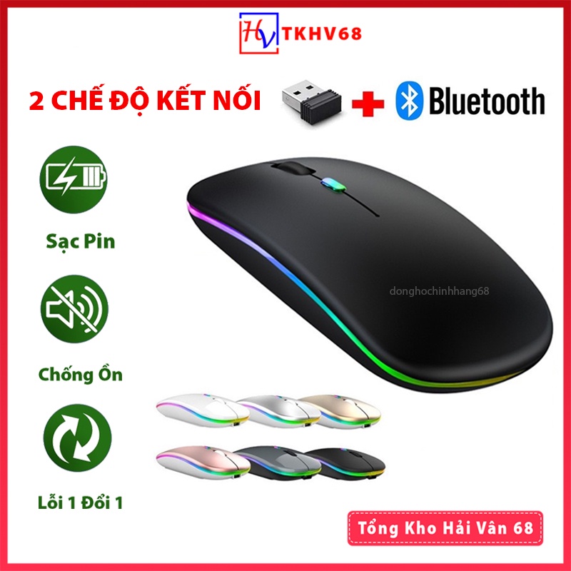 Chuột Không Dây Bluetooth A68 Pro Bản Nâng Cấp Của Chuột A2 Dùng Pin Sạc, Click Không Gây Tiếng Ồn, Chuột Bluetooth