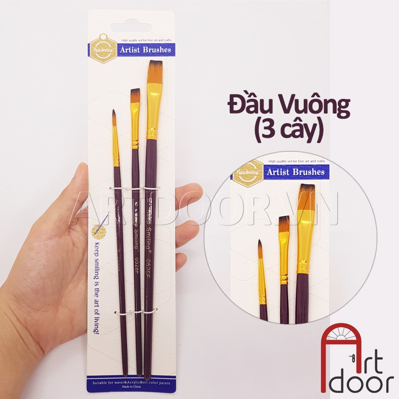 [ARTDOOR] Bộ cọ vẽ màu Nước, Acrylic KEEP SMILING