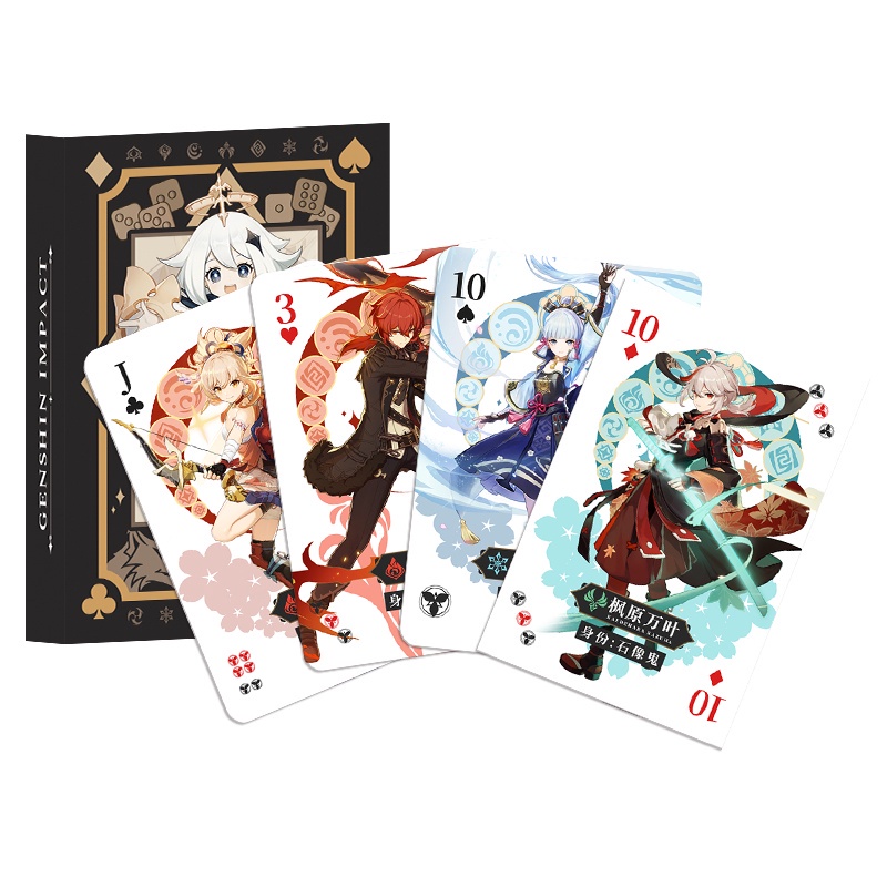 (109) Bộ bài tây tú lơ khơ Genshin Impact 54 lá bo góc độc đáo poker cá tính họa tiết game anime