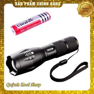 🌊freeship🌊 đèn pin siêu sáng cao cấp t6 hợp kim chống nước pin có thể sạc lại full box