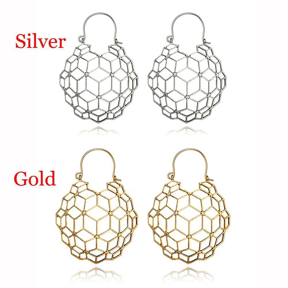 Bông Tai Hình Tổ Ong Phong Cách Boho