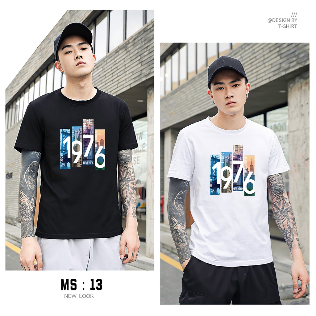 [ Mã 13-18] Áo Thun Nam Cổ Tròn vải Cotton co giãn dày dặn