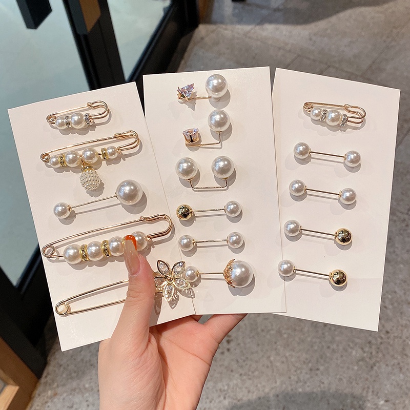 Bộ 2-10 Khuy Măng Sét Đính Ngọc Trai Dễ Thương