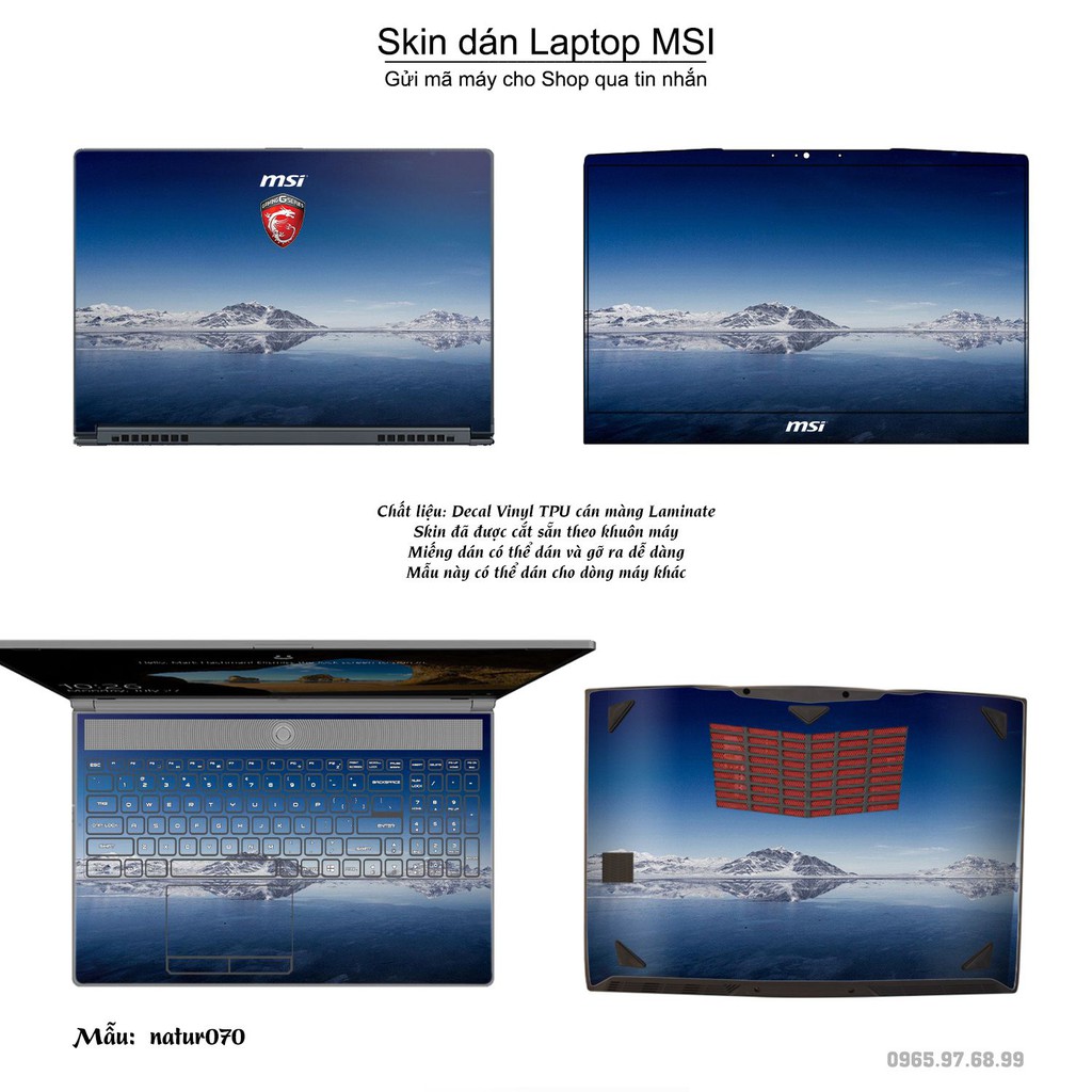 Skin dán Laptop MSI in hình thiên nhiên nhiều mẫu 3 (inbox mã máy cho Shop)