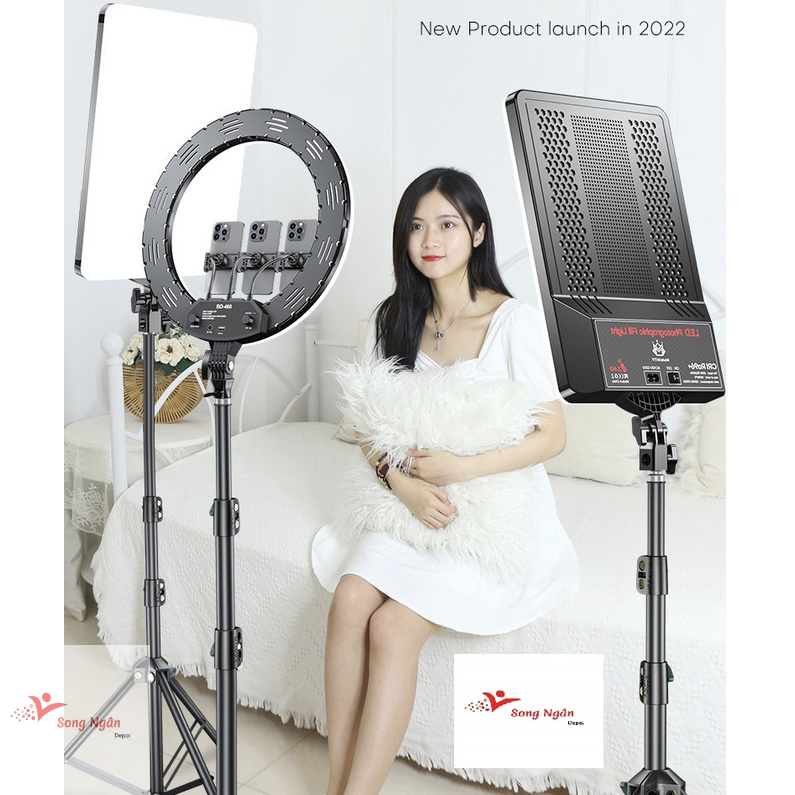 Đèn studio siêu sáng LED M777 19inch Hỗ trợ studio chụp ảnh, quay phim, livestream - Kèm chân đèn 2m1