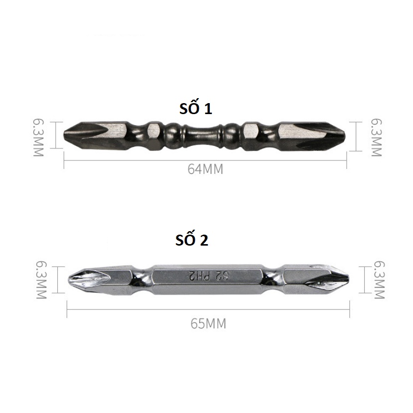 Mũi vít YTB 2 đầu trắng nâu siêu cứng bắn không mẻ đầu, đầu bắn vít, vít nam châm