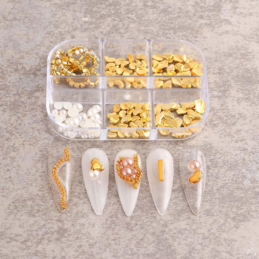 Phụ Kiện Trang Trí Móng Tay Nghệ Thuật Độc Đáo|Ngọc Trai Giả|Phụ Kiện Kim Loại 3D Chuyên Dụng Dành Cho Máy Khoan