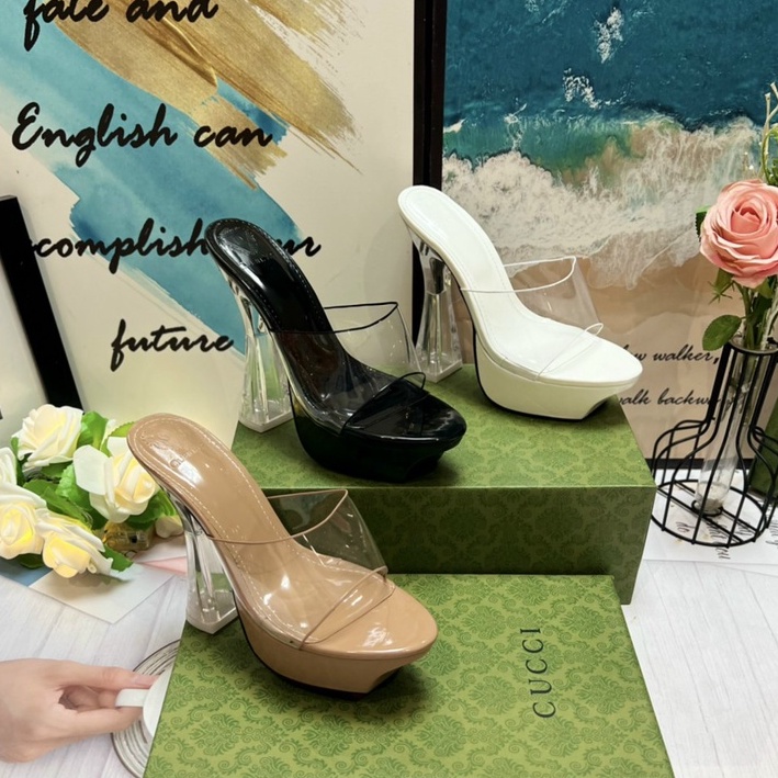 Dép Nữ Đế Cao Quai Trong Viền Màu - Cao Gót 13 Phân Đế To Đúp Kép Hàng Cao Cấp QP199