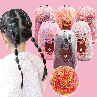 [Hàng Có Sẵn] Set 2000 Dây Thun Buộc Tóc Sử Dụng Một Lần Tiện Lợi Cho Nữ, Dây Thun Nhiều Màu Xinh Xắn Dành Cho Bé Gái