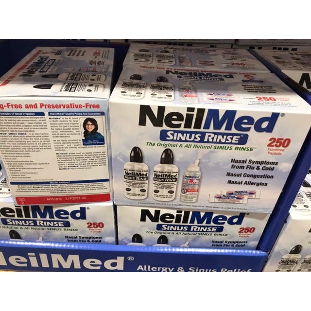 Bình rửa mũi NeilMed ( 2 bình, 1 xịt, 250 gói muối y tế)