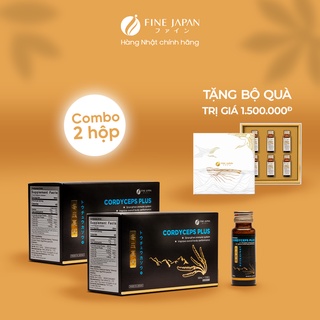 Combo 2 Hộp Đông Trùng Hạ Thảo Nước Tăng Cường Đề Kháng - Fine Japan Cordyceps Plus 2 Hộp x 10 Chai x 50ml