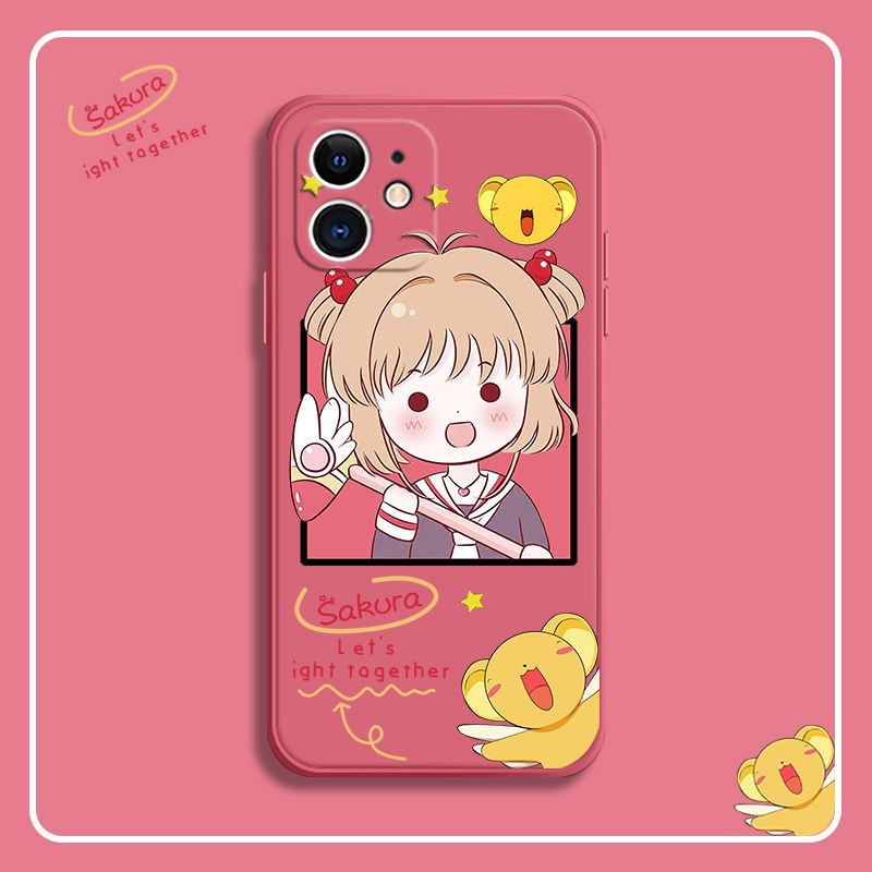Ốp Điện Thoại Họa Tiết Hoạt Hình Sakura Chống Sốc Cho iPhone 13 12 11 pro promax 13mini 12mini x xs xsmax xr 7plus 8plus