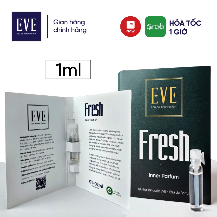 Nước hoa vùng kín nam 1ml FRESH - Nước hoa vùng kín chính hãng EVE - Eau de Parfum (Có che tên sản phẩm) | Thế Giới Skin Care