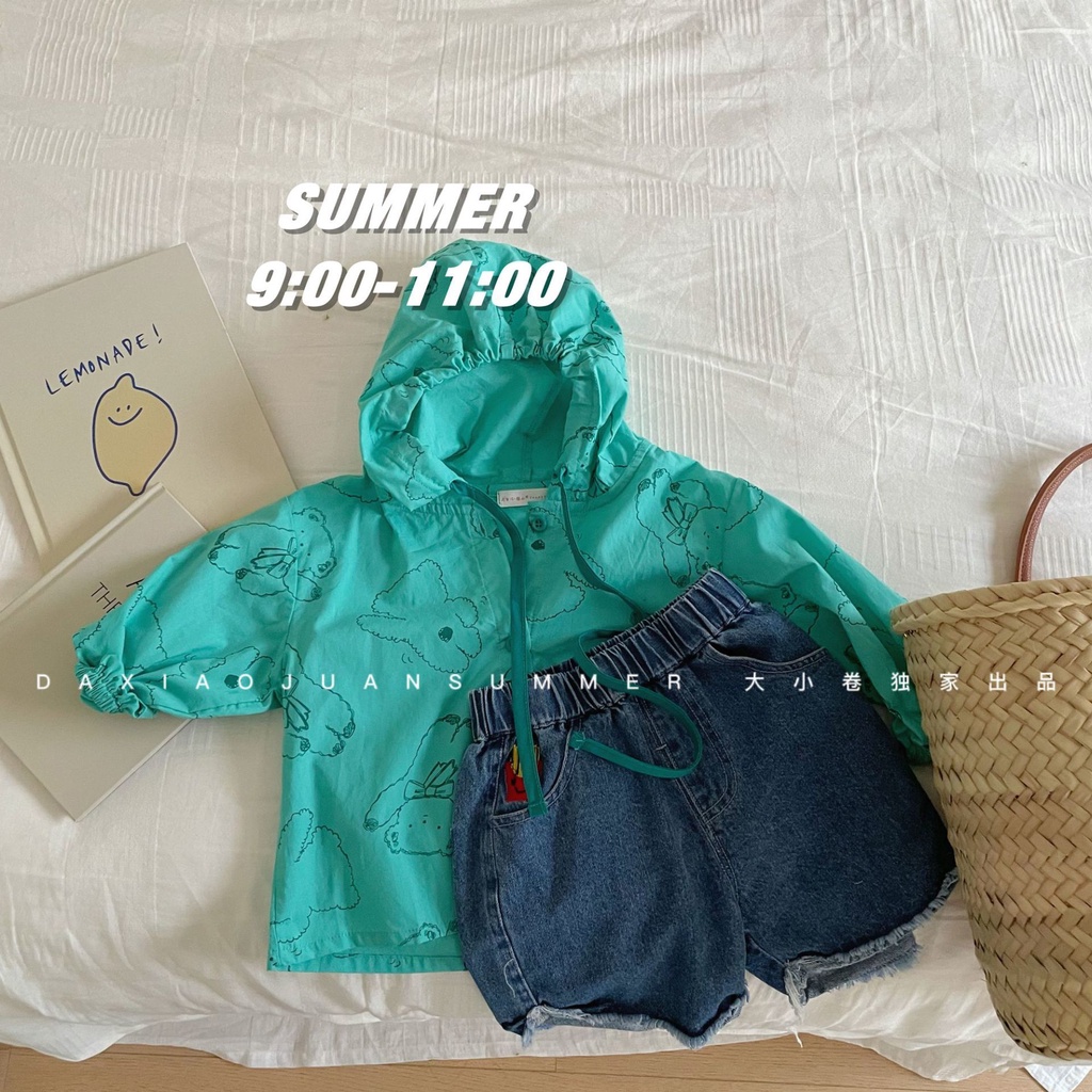 Hàng Mới Về Áo Khoác Chống Nắng Thoáng Khí Tay Dài Màu Trơn In Họa Tiết Hoạt Hình Thoáng Khí Thoải Mái Thời Trang Mùa Hè Cho Bé Trai Và Gái