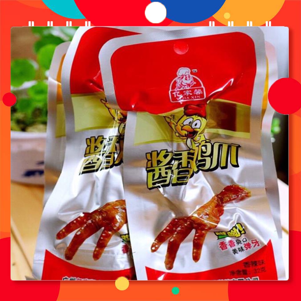 Chân gà cay Tứ Xuyên loại 32g hàng "RIÊU" chuẩn vị - đồ ăn vặt Trung Quốc