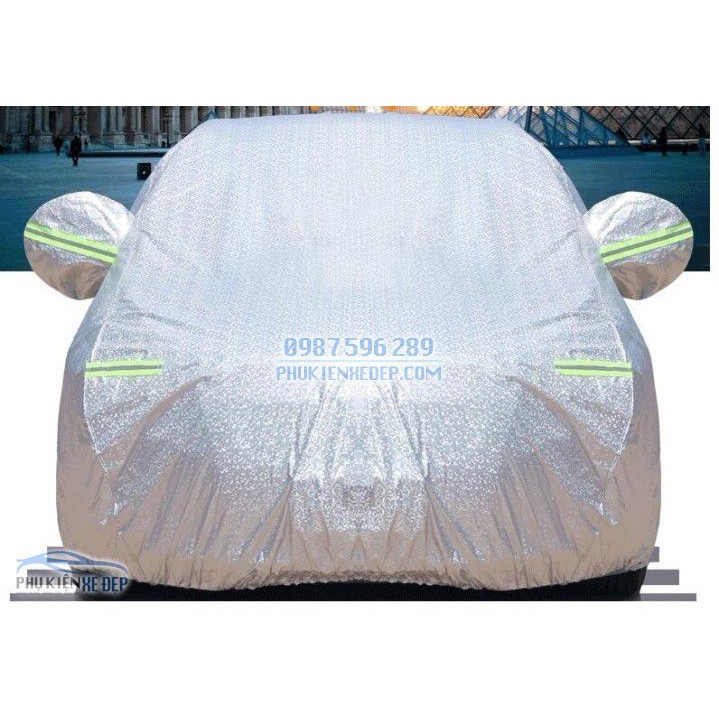 Bạt phủ xe ô tô MỚI NHẤT - FREE SHIPtráng nhôm 3 lớp cao cấp - Bạt phản quang chống mưa nắng (Xe 5 và 7 chỗ)