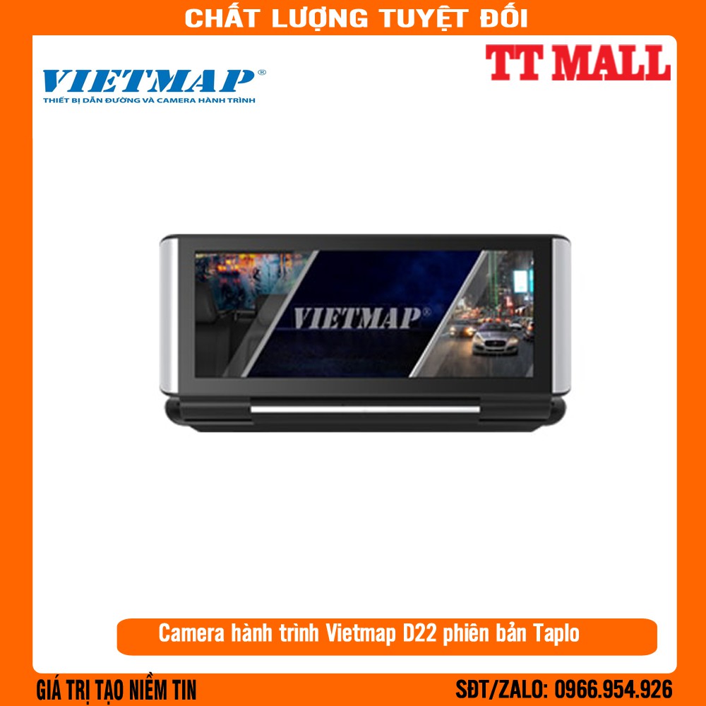 Camera hành trình Vietmap D22 Phiên bản màn hình TAPPLO Trợ lý lái xe đa năng - Cảnh báo ADAS Tặng thẻ + sim 3G Miễn phí