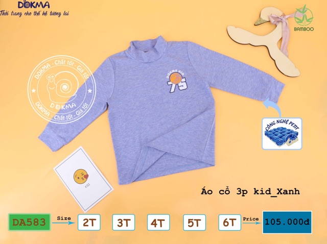 Áo cổ 3p bé lớn sợi tre siêu mềm mát