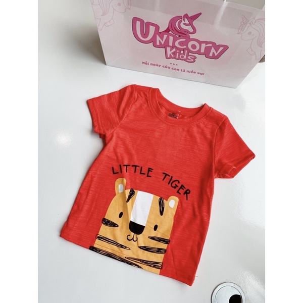 Áo phông cộc tay bé trai Unicorn Kids hình hổ con mập mập 100% cotton hữu cơ,  từ 1 - 5 tuổi cân nặng từ 8.5 - 22kg