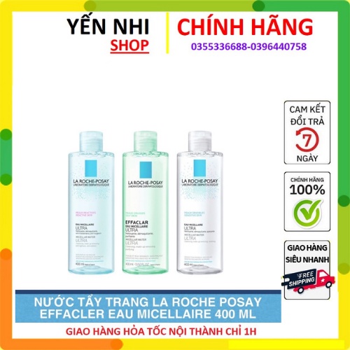 Nước tẩy trang La Roche posay Pháp 400ml Hàng Chình Hãng