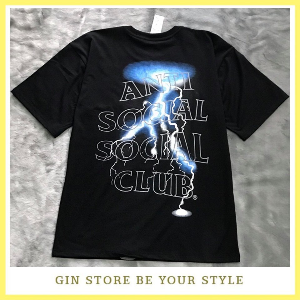 Áo Thun ANTI SOCIAL SOCIAL CLUB Sấm sét Phong Cách Unisex - Gin Store (Gin Store V)