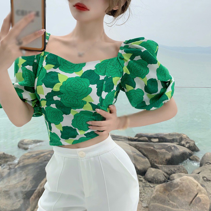 Áo Voan Hoa Tay Ngắn Xinh Xắn Dành Cho Nữ | BigBuy360 - bigbuy360.vn