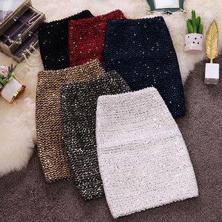 Chân Váy Bút Chì Ôm Dáng Đính Sequin Lấp Lánh Thời Trang Cho Nữ