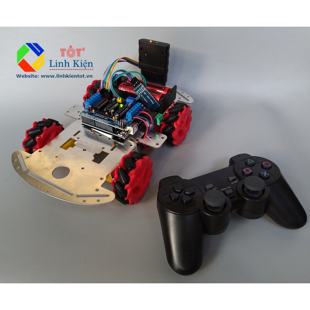 [KÈM CODE] BỘ XE MECANUM DIY 4 BÁNH ĐA HƯỚNG- ĐIỀU KHIỂN BLUETOOTH