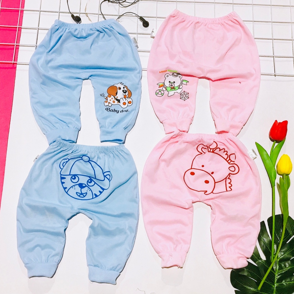 Quần chục in mông cotton mềm thấm hút mồ hôi cho bé / Quần chục dài cho bé từ 3-5kg (1 chiếc)